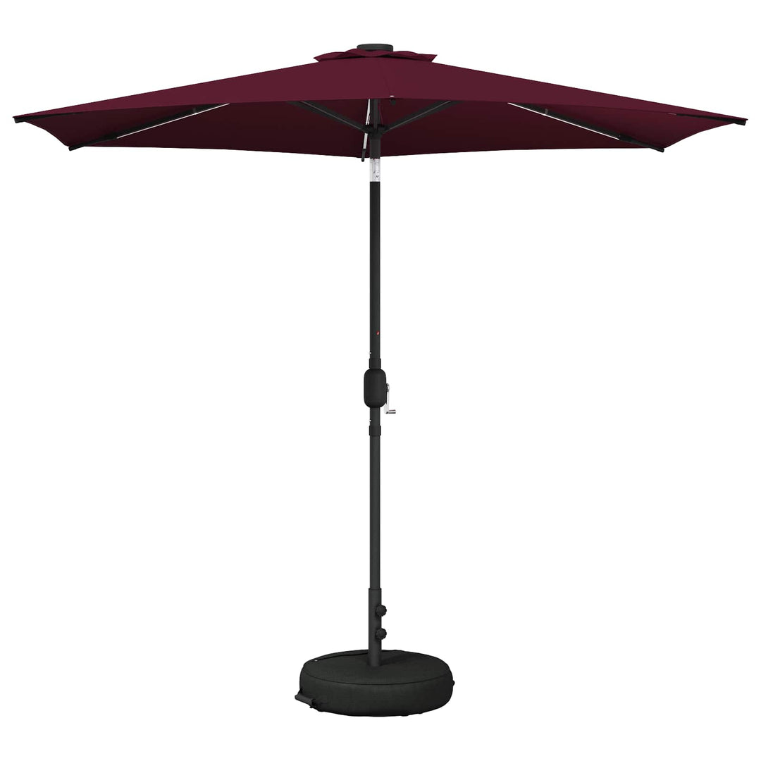 Haveparasol med LED lys og fod 270 x 270 cm Polyester