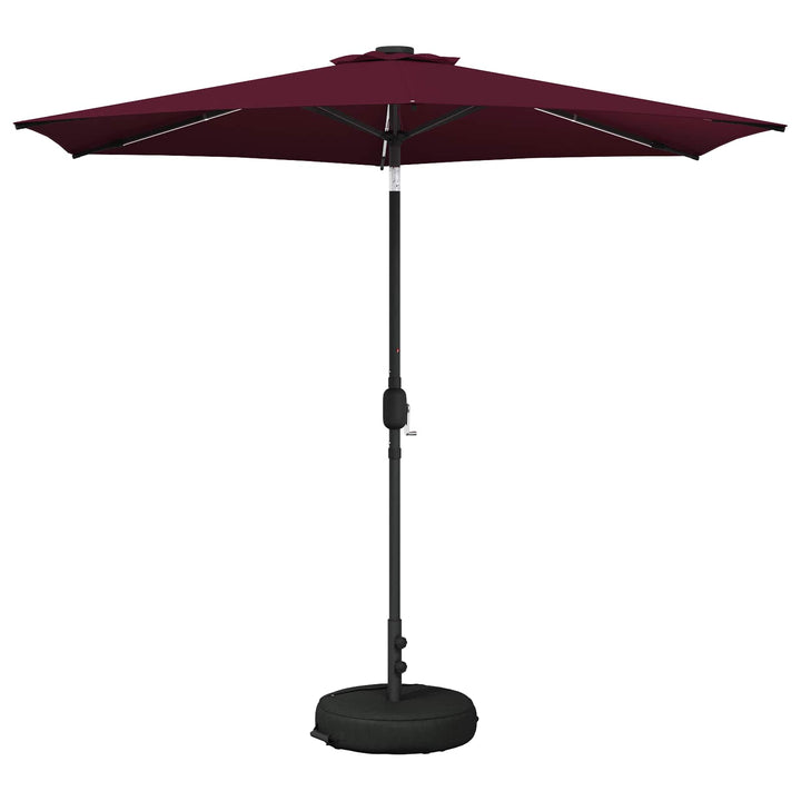 Haveparasol med LED lys og fod 270 x 270 cm Polyester