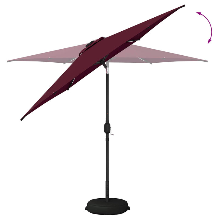 Haveparasol med LED lys og fod 270 x 270 cm Polyester