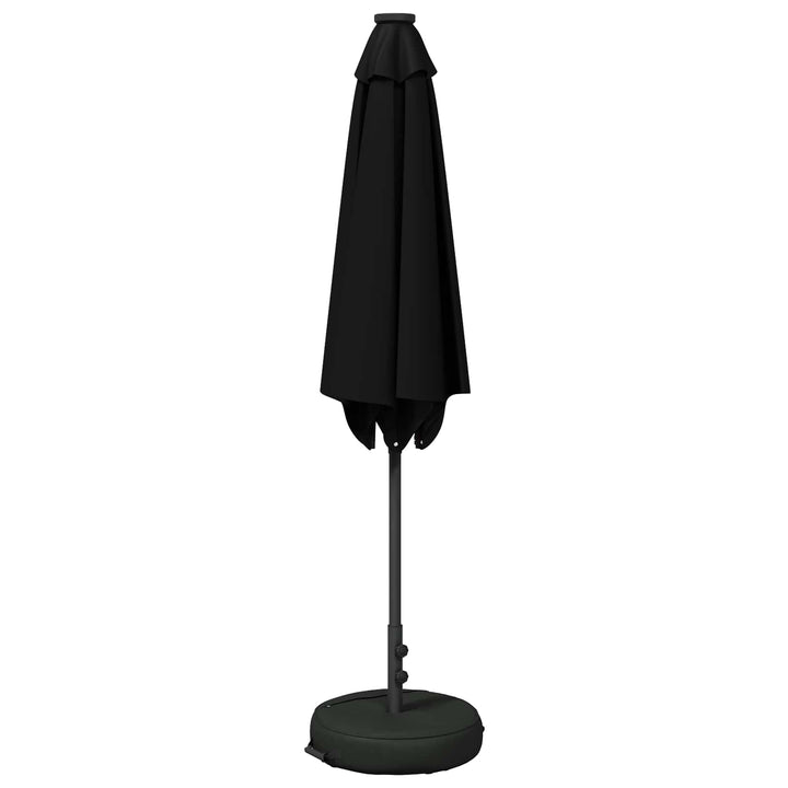 Haveparasol med LED lys og fod 270 x 270 cm Polyester Sort