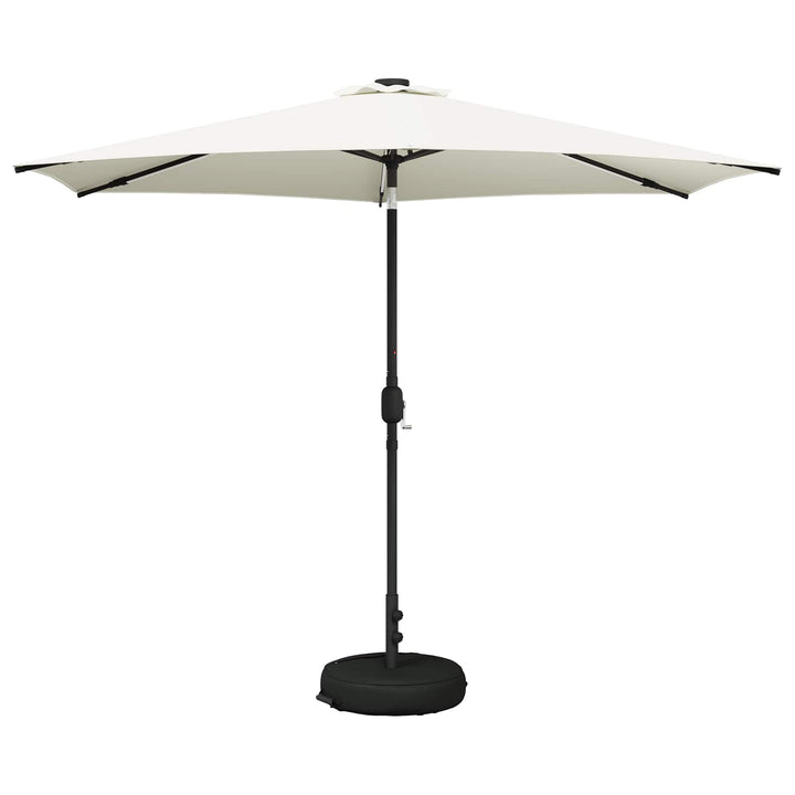 Haveparasol med LED lys og fod 300 x 300 cm Polyester