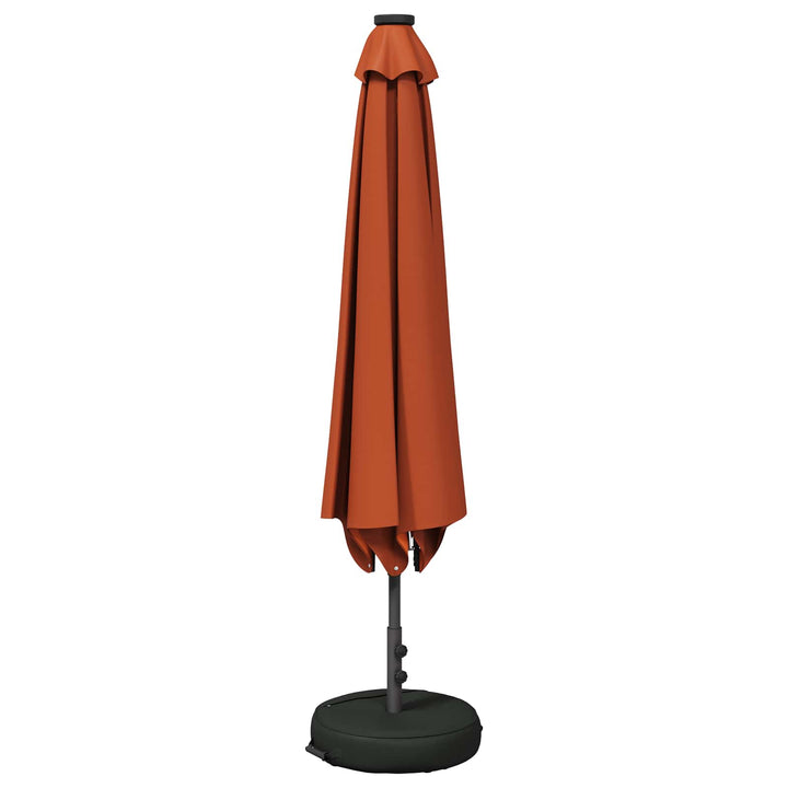 Haveparasol med LED lys og fod 300 x 300 cm Polyester