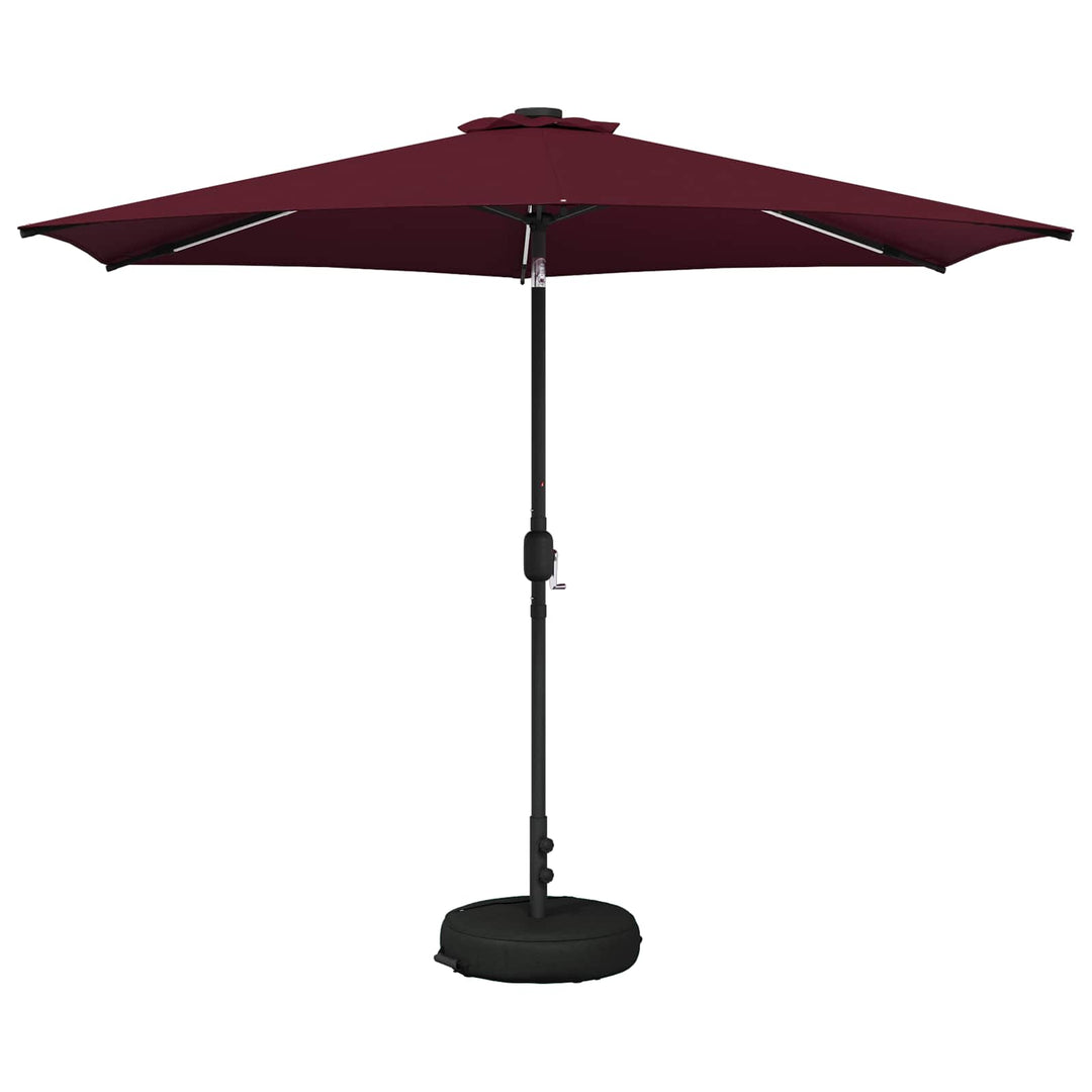 Haveparasol med LED lys og fod 300 x 300 cm Polyester