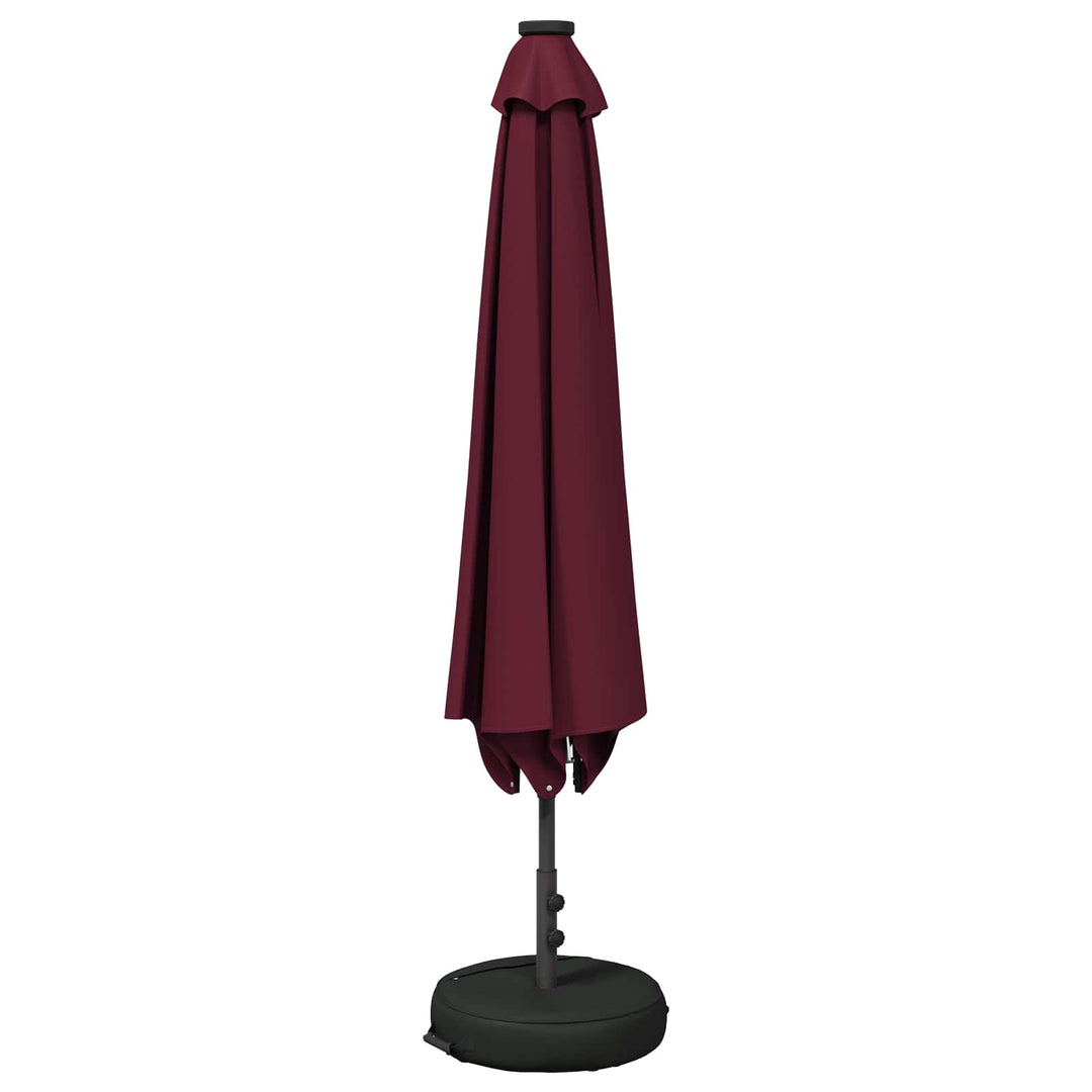 Haveparasol med LED lys og fod 300 x 300 cm Polyester