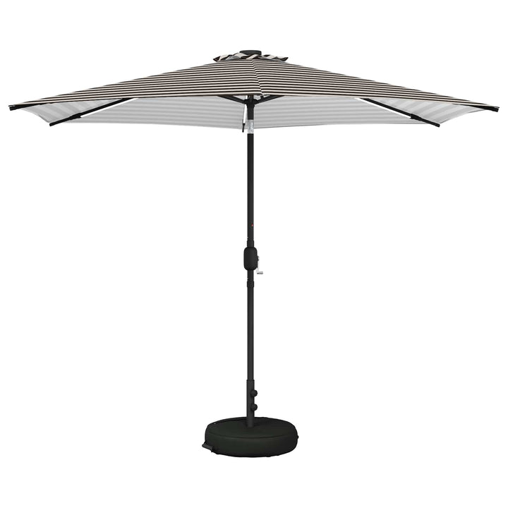 Haveparasol med LED lys og fod 300 x 300 cm Polyester