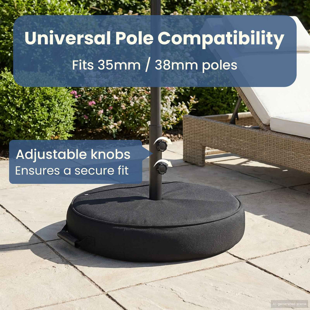 Patio parasolfod 50 x 50 cm Stål Sort