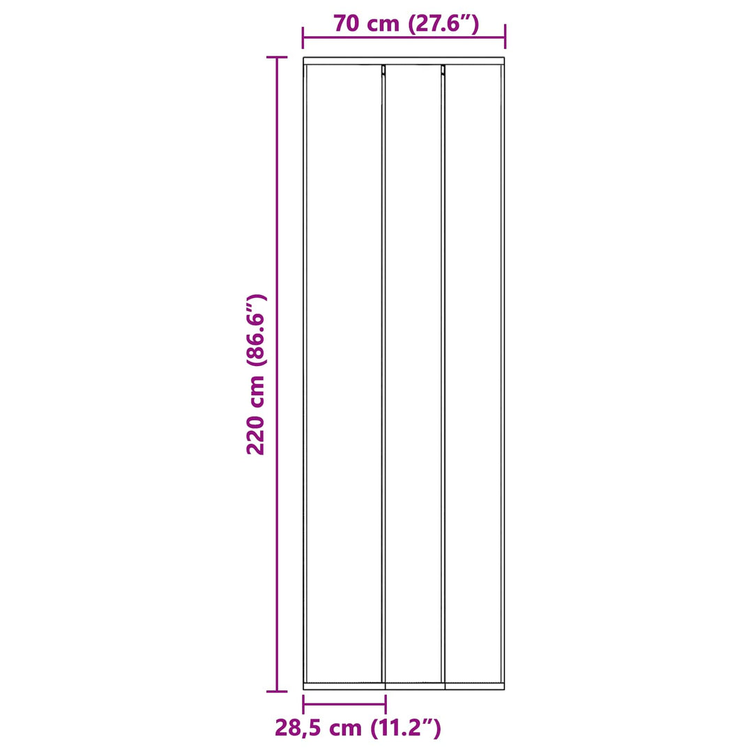 Insektdørskærm med netforhæng Sort 70 x 220 cm Polyester