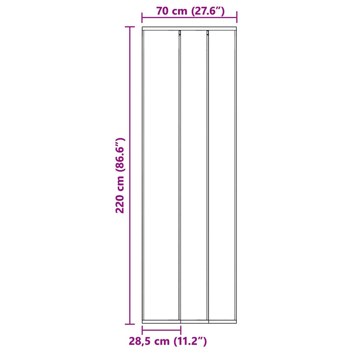 Insektdørskærm med netforhæng Sort 70 x 220 cm Polyester