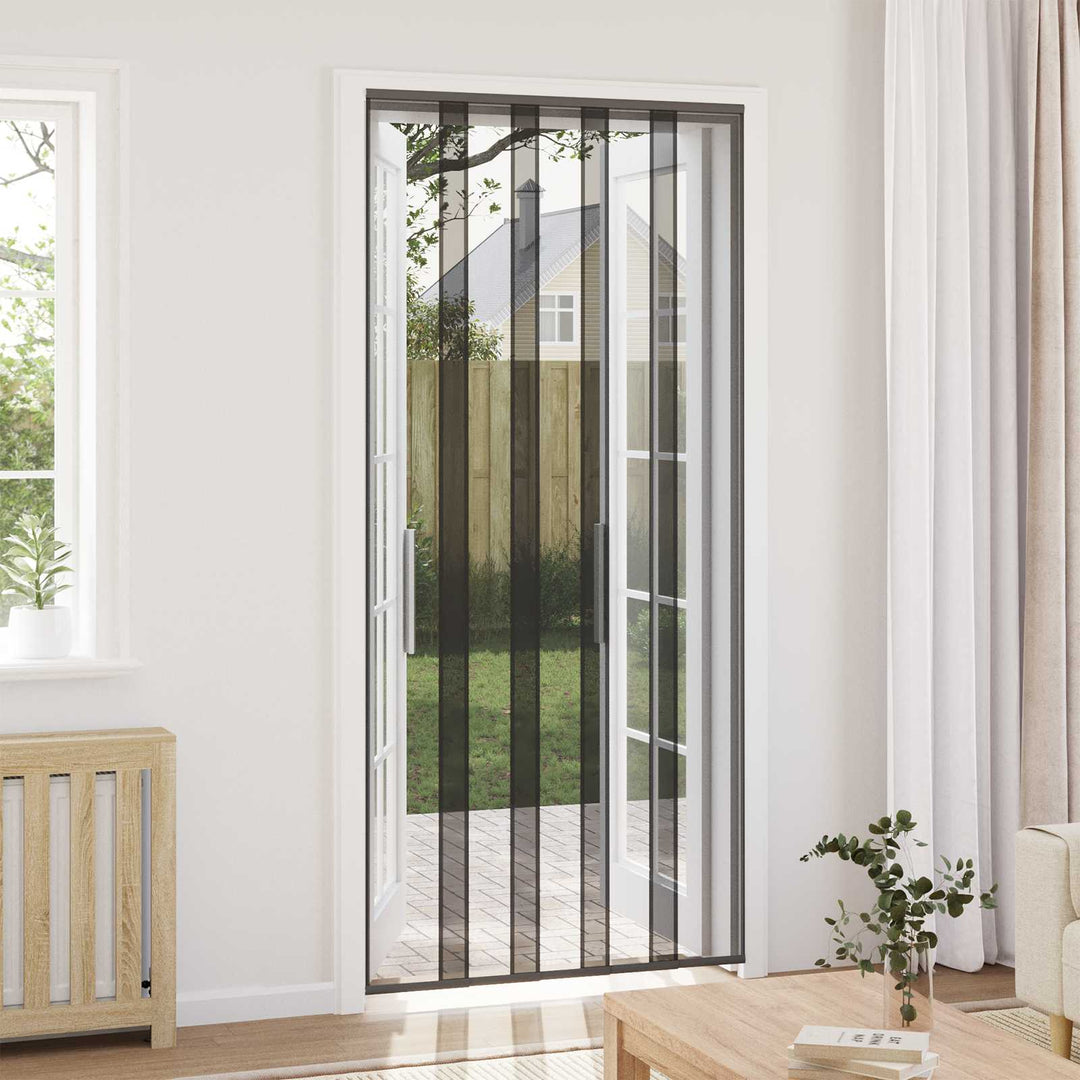 Insektdørskærm med netforhæng Sort 110 x 240 cm Polyester