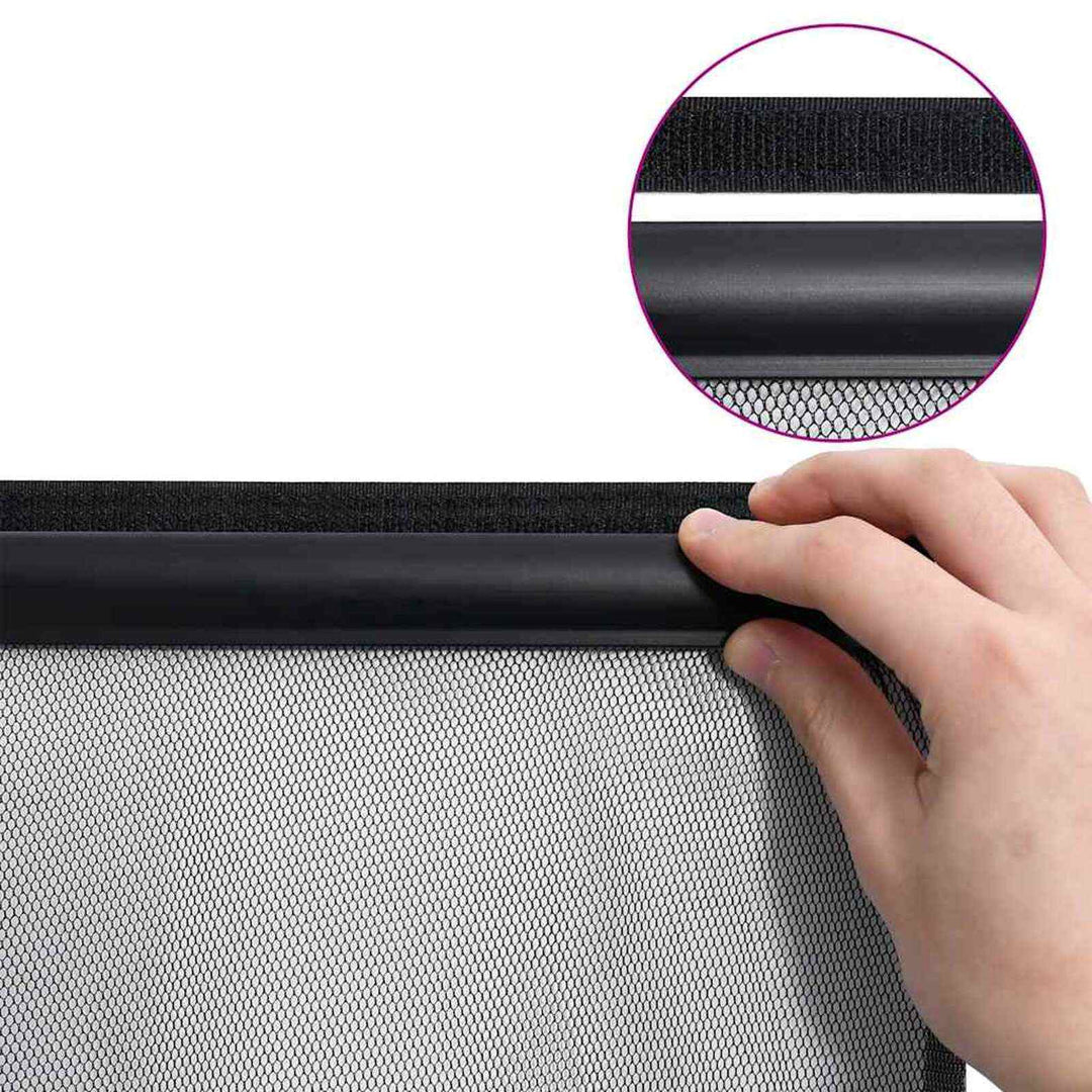 Insektdørskærm med netforhæng Sort 160 x 240 cm Polyester