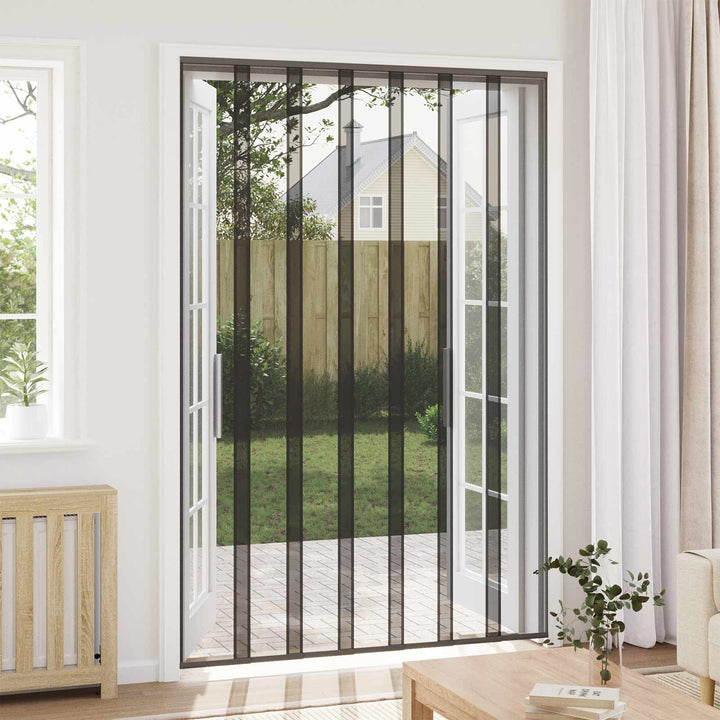 Insektdørskærm med netforhæng Sort 160 x 240 cm Polyester