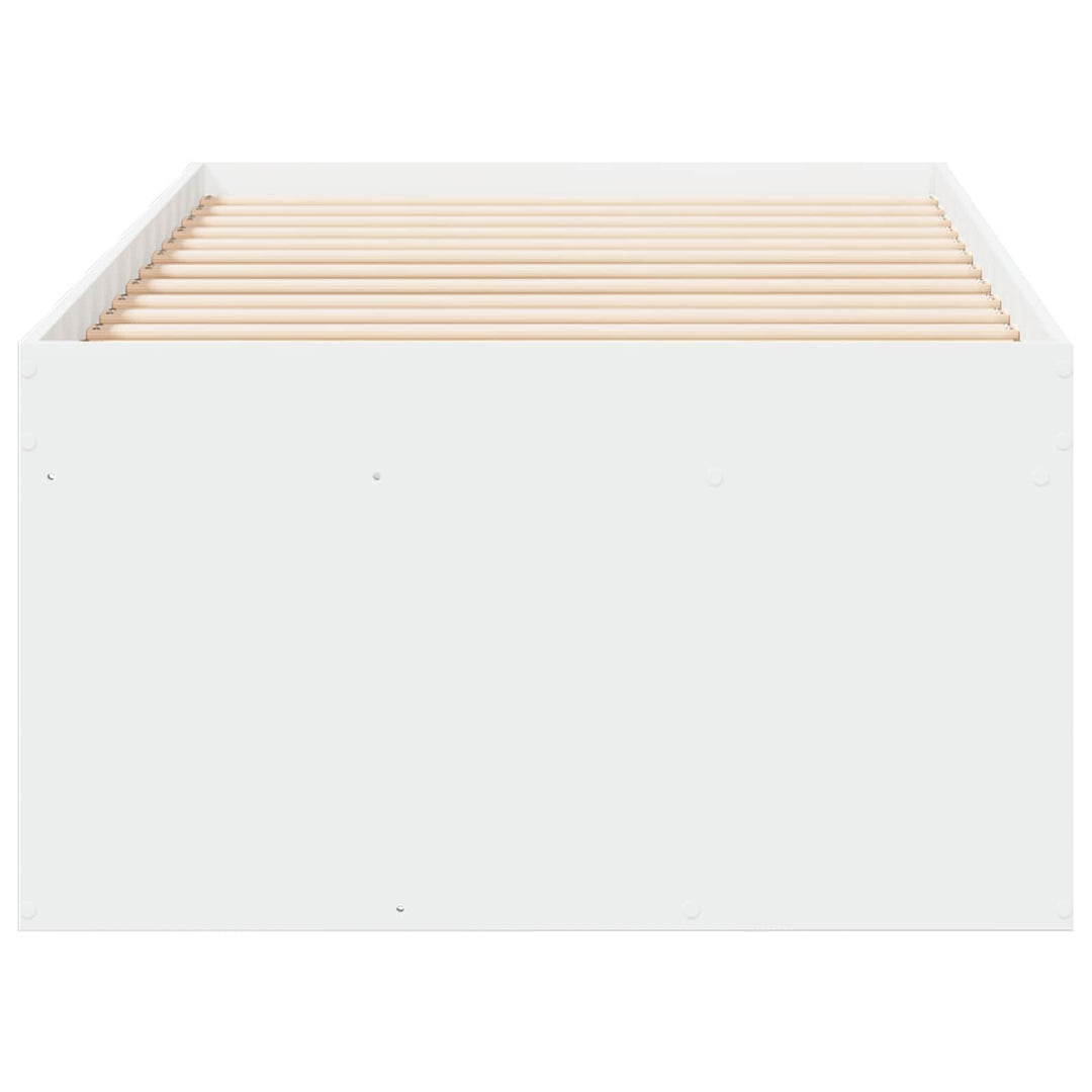 Sengestel med opbevaring Hvid 80 x 200 cm Konstrueret træ