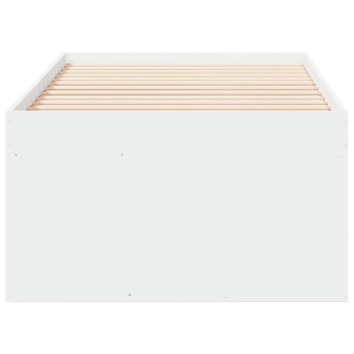 Sengestel med opbevaring Hvid 80 x 200 cm Konstrueret træ