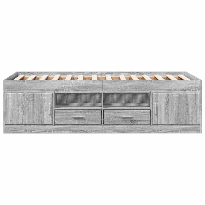 Sengestel med opbevaring Grå Sonoma 80 x 200 cm Konstrueret træ