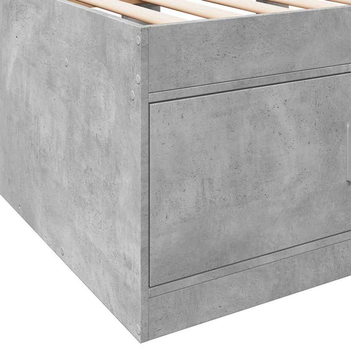 Sengestel med opbevaring Betongrå 80 x 200 cm Konstrueret træ