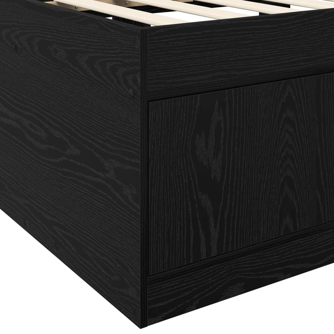 Sengestel med opbevaring Sort eg 80 x 200 cm Konstrueret træ