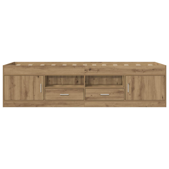 Sengestel med opbevaring Artisan-eg 80 x 200 cm Konstrueret træ