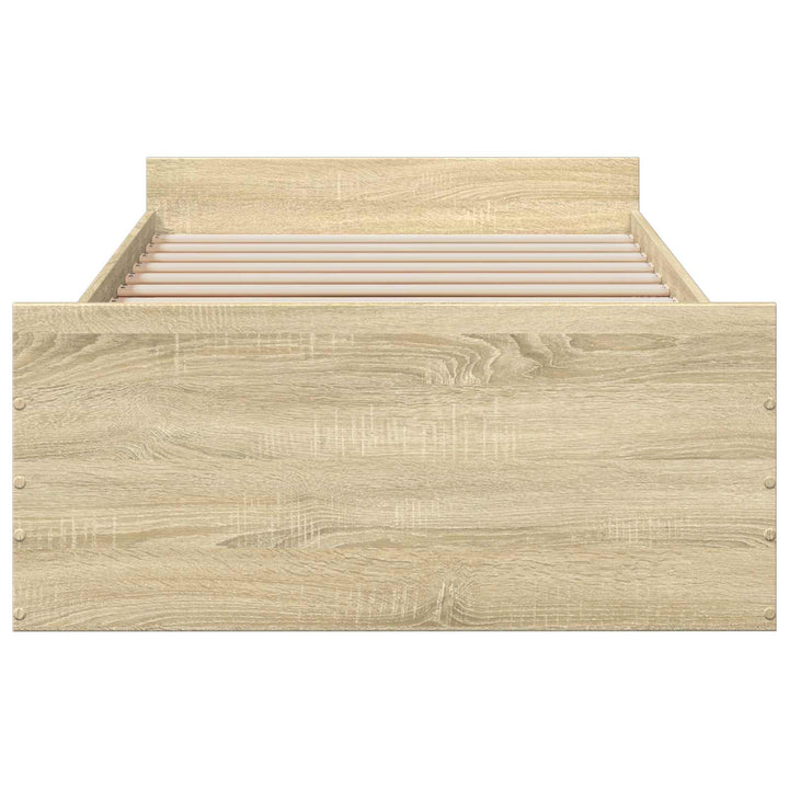 Sengestel med opbevaring Sonoma-eg 80 x 200 cm Konstrueret træ