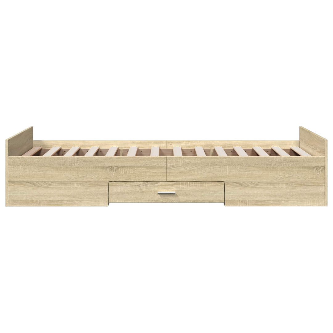 Sengestel med opbevaring Sonoma-eg 80 x 200 cm Konstrueret træ