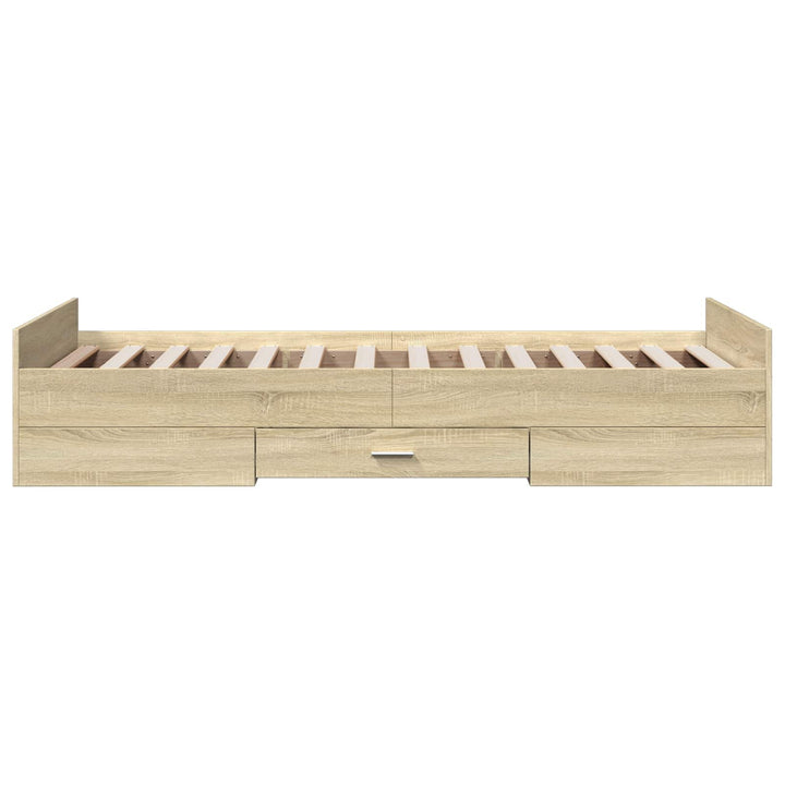 Sengestel med opbevaring Sonoma-eg 80 x 200 cm Konstrueret træ