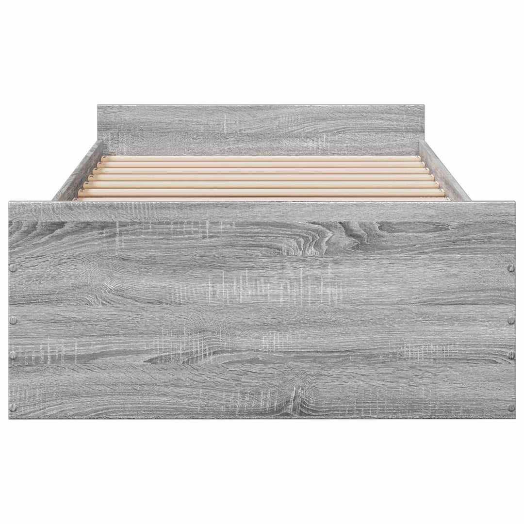 Sengestel med opbevaring Grå Sonoma 80 x 200 cm Konstrueret træ