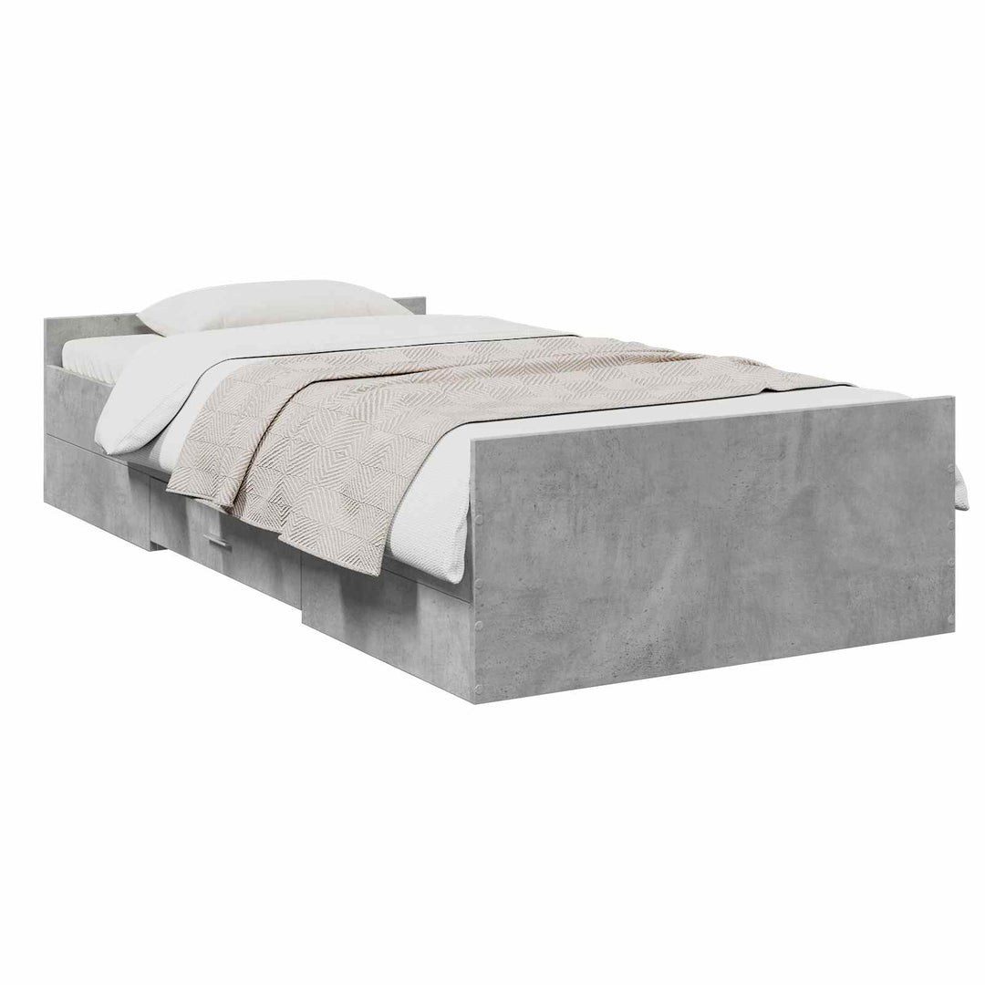 Sengestel med opbevaring Betongrå 80 x 200 cm Konstrueret træ