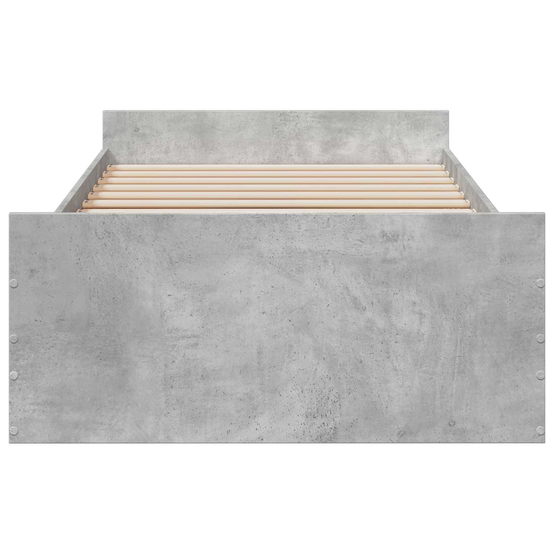 Sengestel med opbevaring Betongrå 80 x 200 cm Konstrueret træ