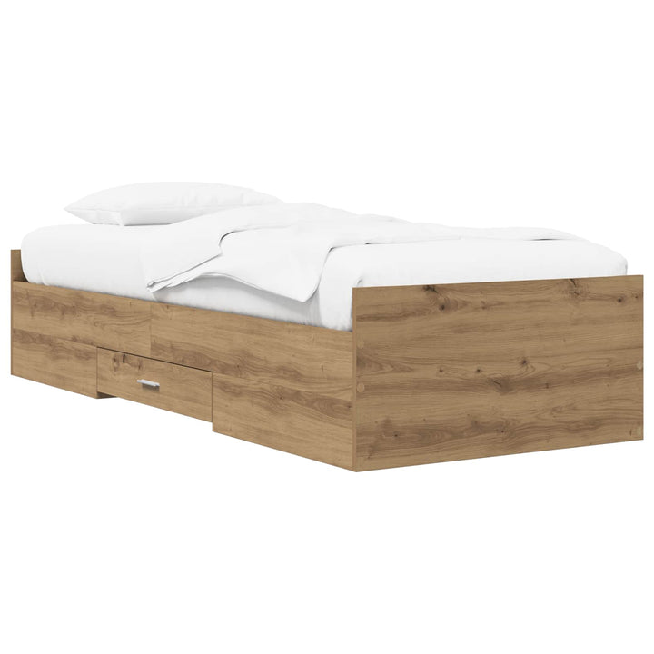 Sengestel med opbevaring Artisan-eg 80 x 200 cm Konstrueret træ