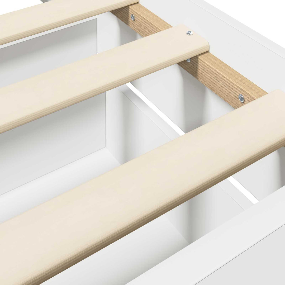 Sengestel med opbevaring Hvid 80 x 200 cm Konstrueret træ