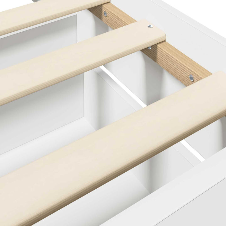 Sengestel med opbevaring Hvid 80 x 200 cm Konstrueret træ