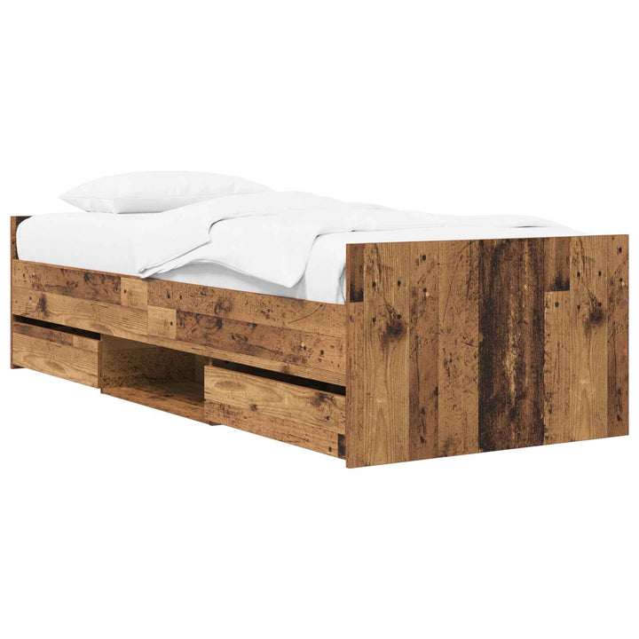 Sengestel med opbevaring Gammelt træ 80 x 200 cm