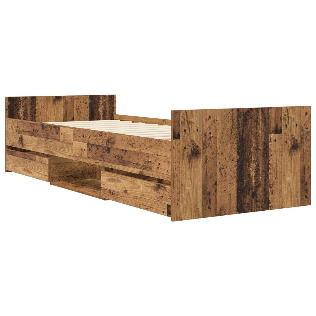 Sengestel med opbevaring Gammelt træ 80 x 200 cm