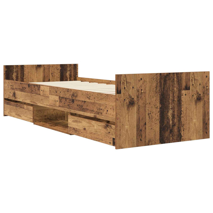 Sengestel med opbevaring Gammelt træ 80 x 200 cm