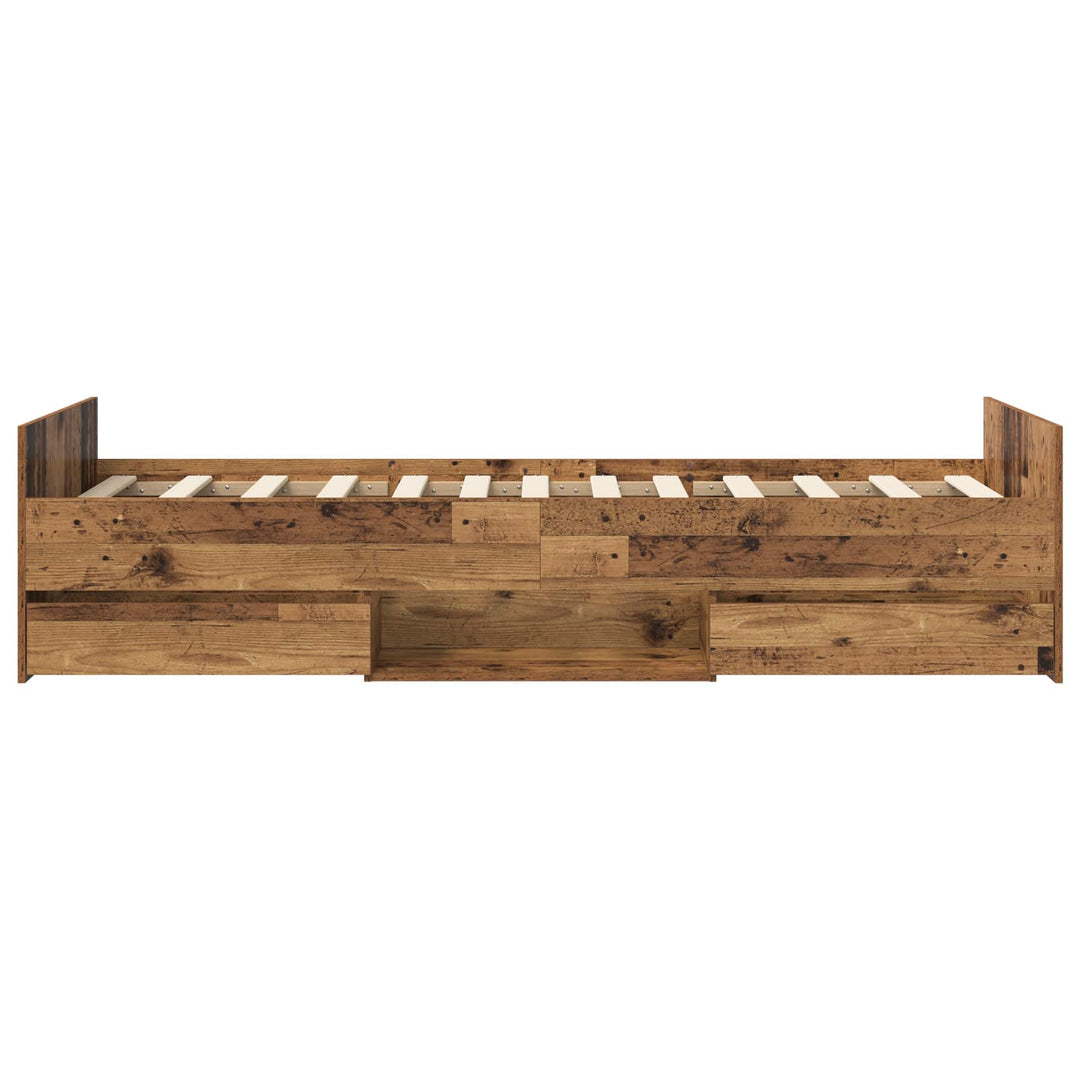 Sengestel med opbevaring Gammelt træ 80 x 200 cm