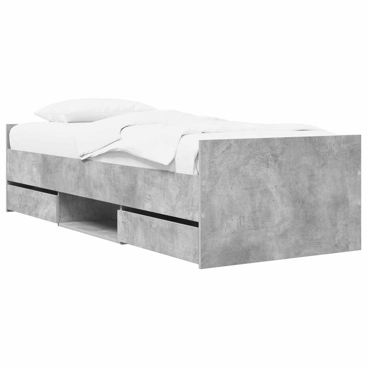 Sengestel med opbevaring Betongrå 80 x 200 cm Konstrueret træ
