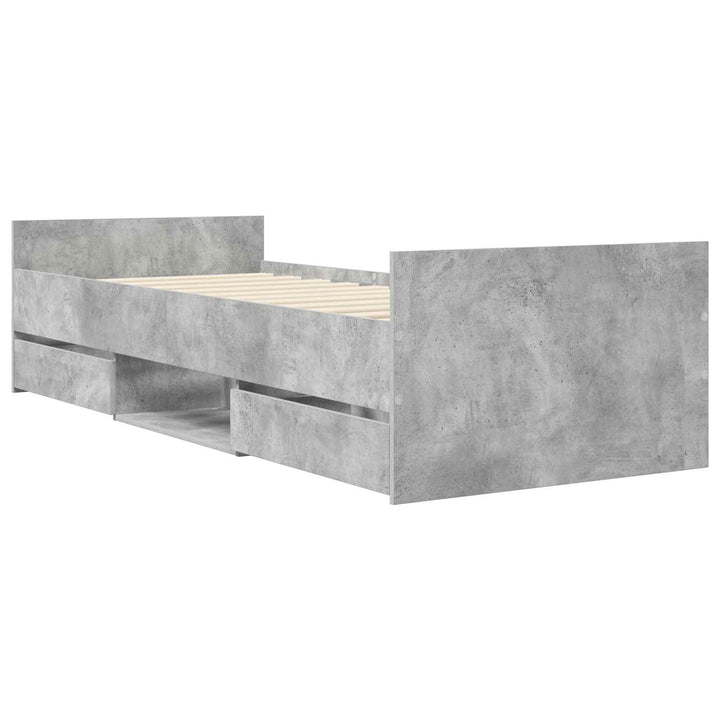 Sengestel med opbevaring Betongrå 80 x 200 cm Konstrueret træ