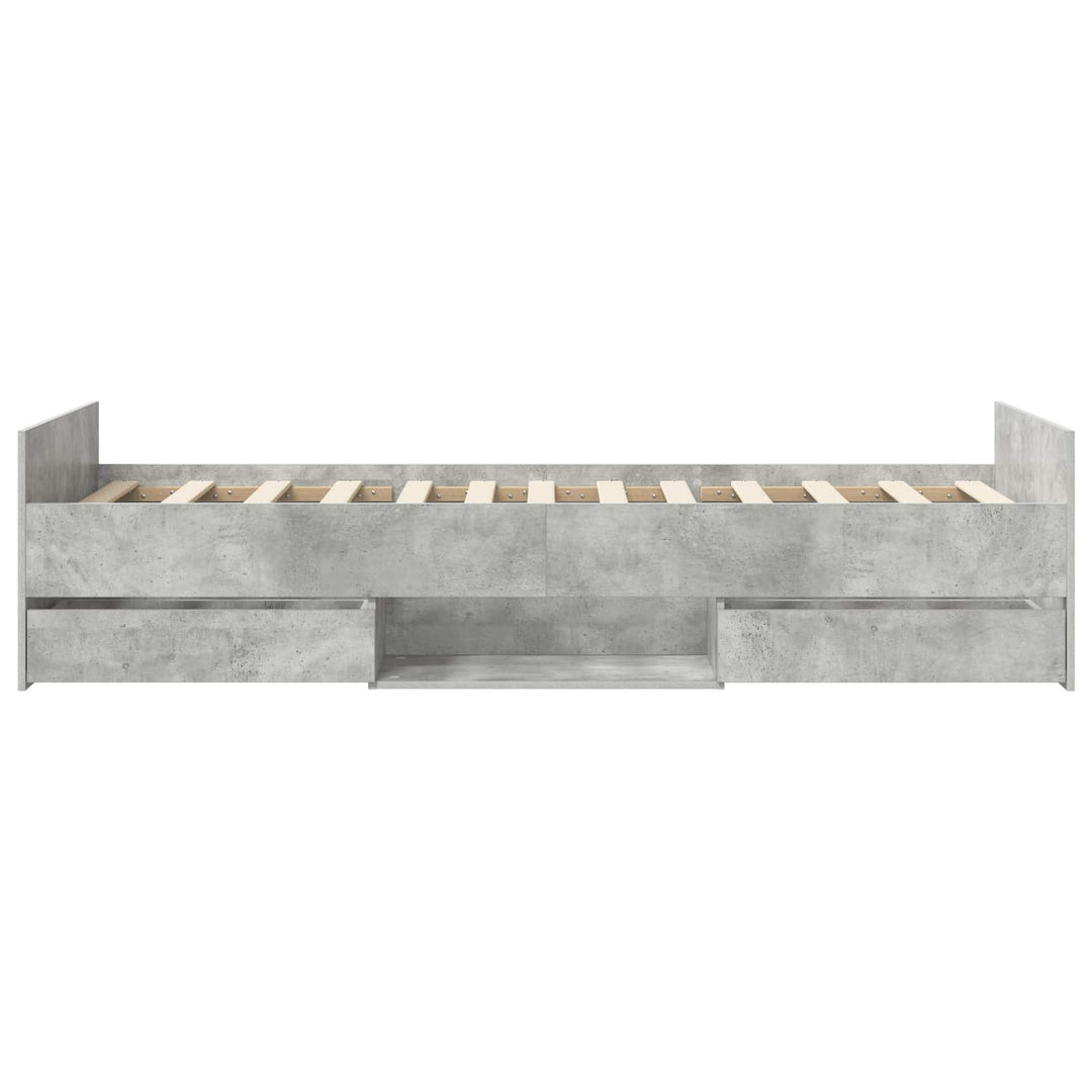 Sengestel med opbevaring Betongrå 80 x 200 cm Konstrueret træ