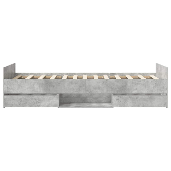 Sengestel med opbevaring Betongrå 80 x 200 cm Konstrueret træ