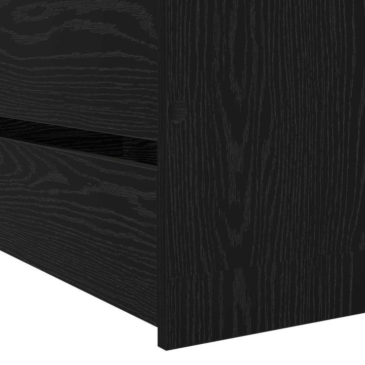Sengestel med opbevaring Sort eg 80 x 200 cm Konstrueret træ