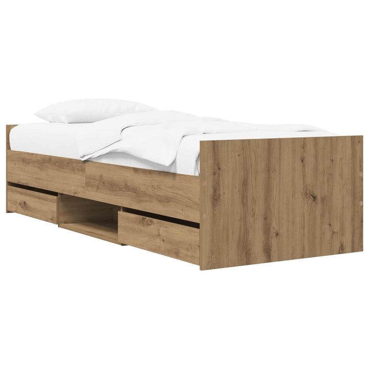 Sengestel med opbevaring Artisan-eg 80 x 200 cm Konstrueret træ