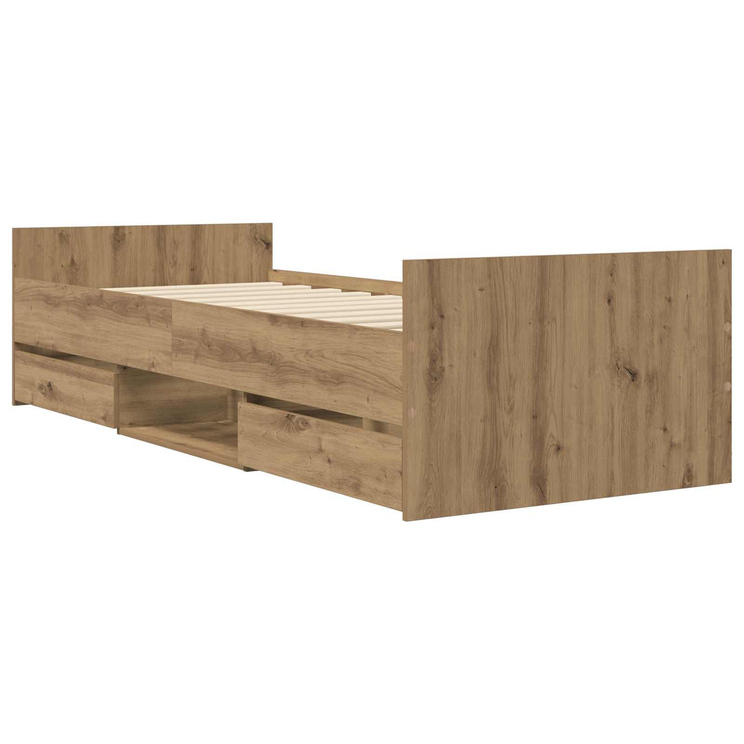 Sengestel med opbevaring Artisan-eg 80 x 200 cm Konstrueret træ