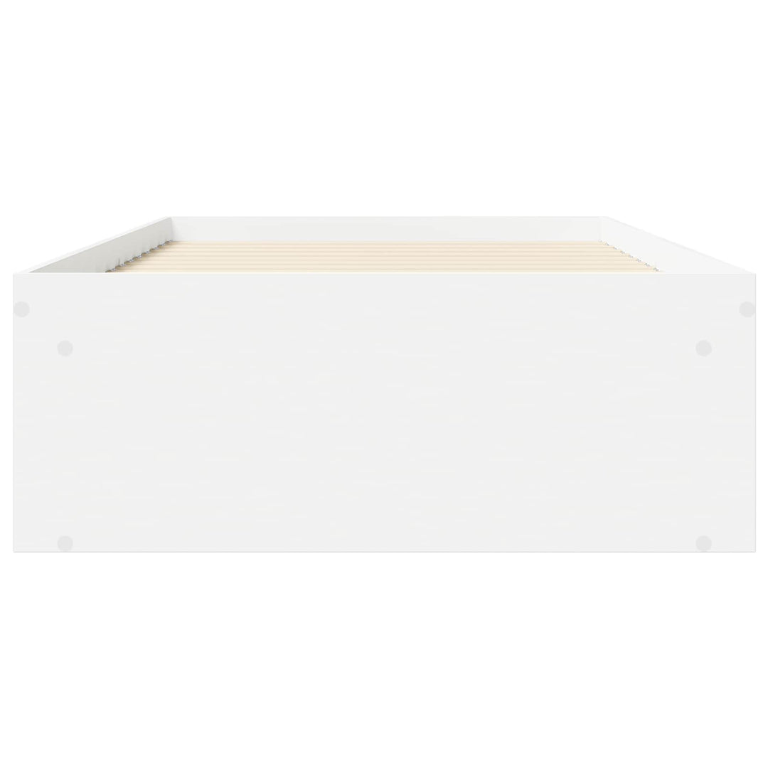 Sengestel med opbevaring Hvid 80 x 200 cm Konstrueret træ
