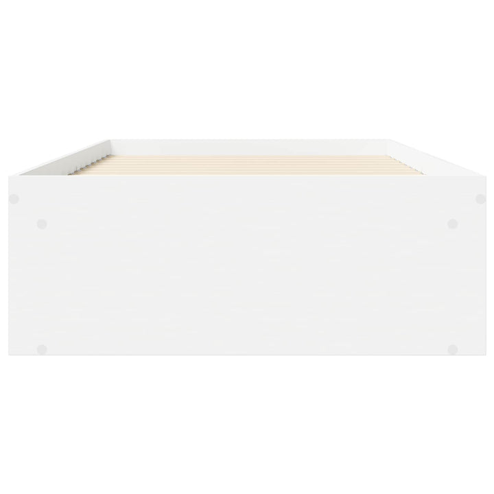 Sengestel med opbevaring Hvid 80 x 200 cm Konstrueret træ