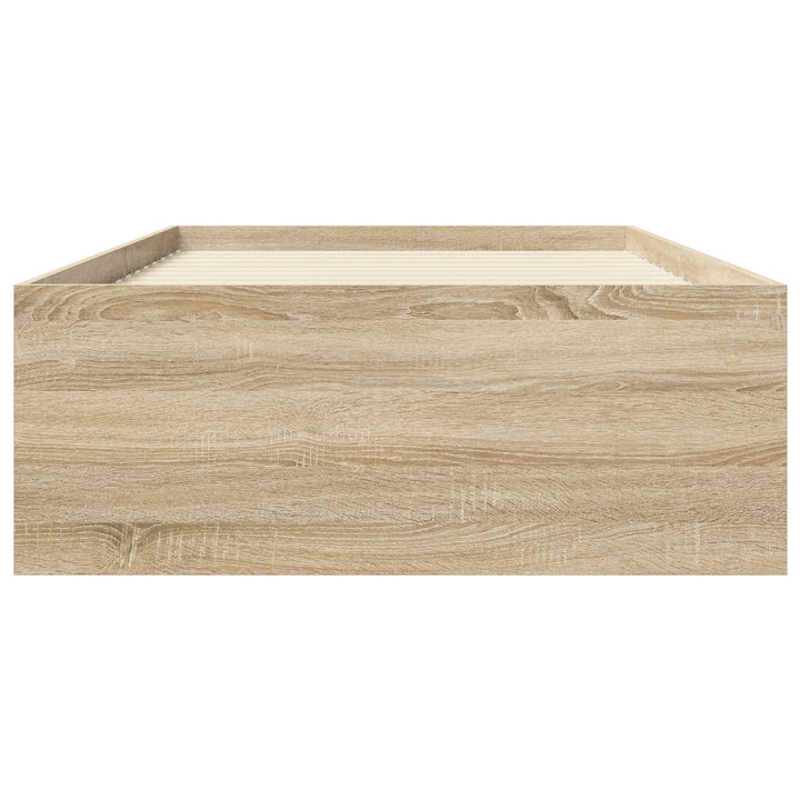 Sengestel med opbevaring Sonoma-eg 80 x 200 cm Konstrueret træ