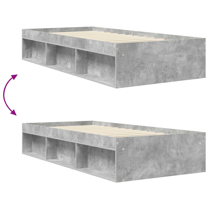 Sengestel med opbevaring Betongrå 80 x 200 cm Konstrueret træ