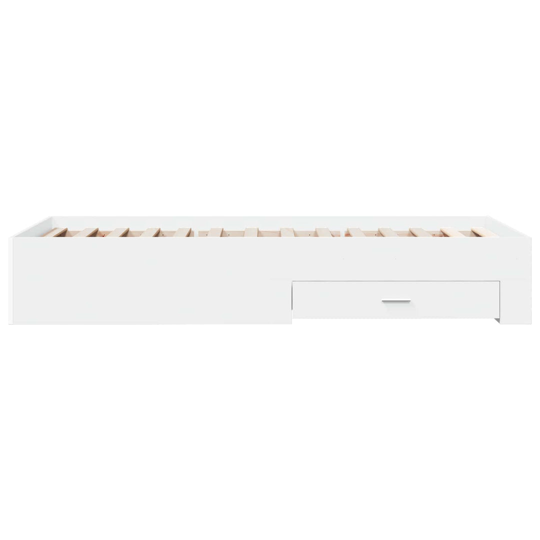 Sengestel med opbevaring Hvid 80 x 200 cm Konstrueret træ