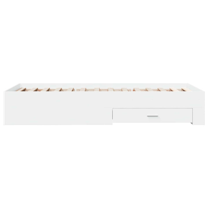 Sengestel med opbevaring Hvid 80 x 200 cm Konstrueret træ