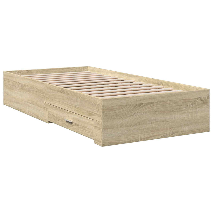 Sengestel med opbevaring Sonoma-eg 80 x 200 cm Konstrueret træ