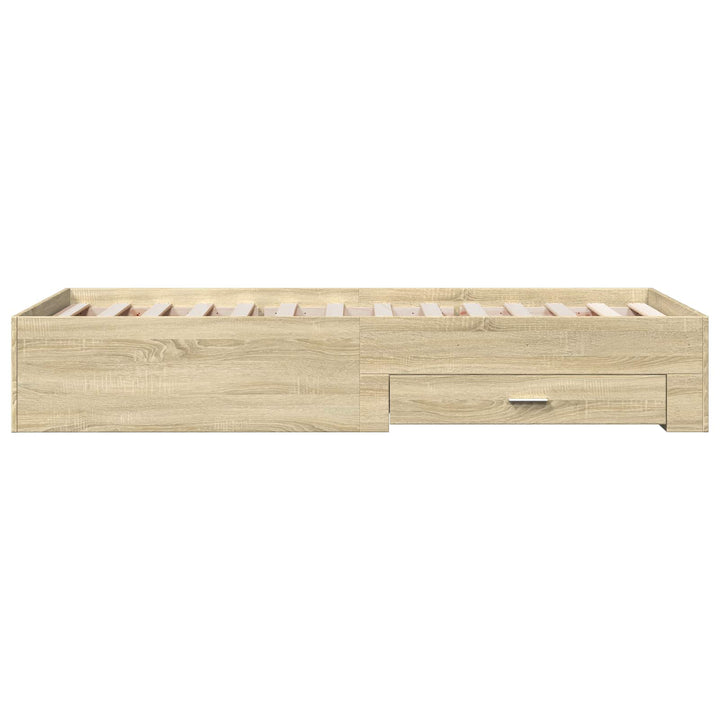 Sengestel med opbevaring Sonoma-eg 80 x 200 cm Konstrueret træ