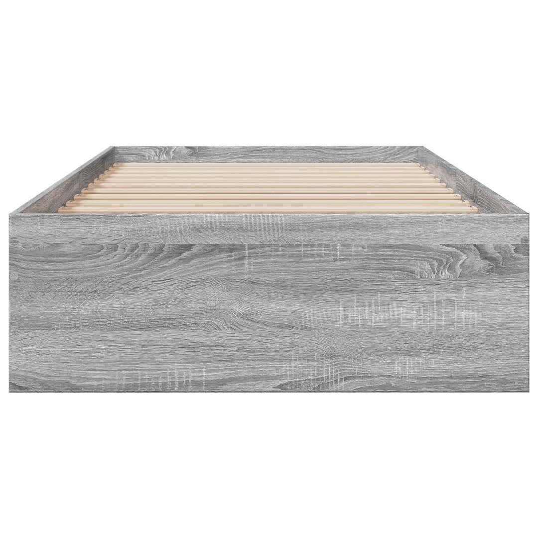 Sengestel med opbevaring Grå Sonoma 80 x 200 cm Konstrueret træ